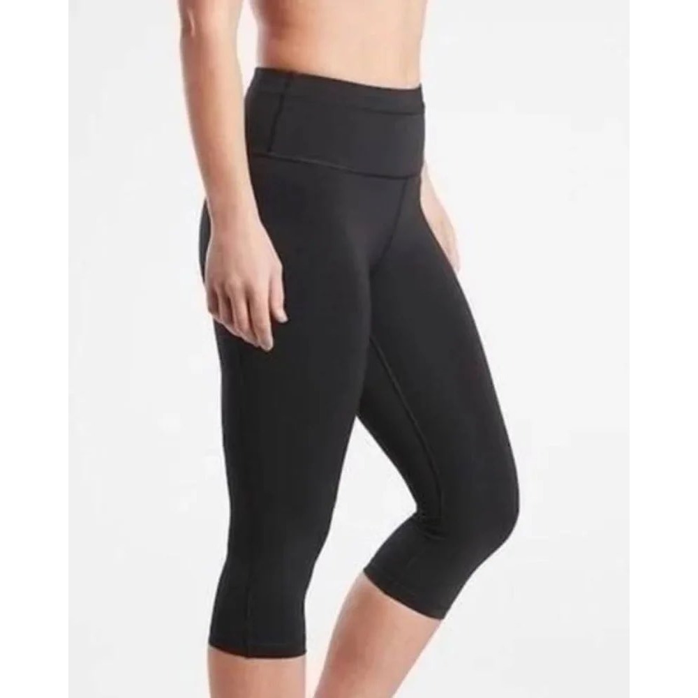 Athleta Accelerate Crop Leggings Black High Rise Capri Pants 566734 Womens Small